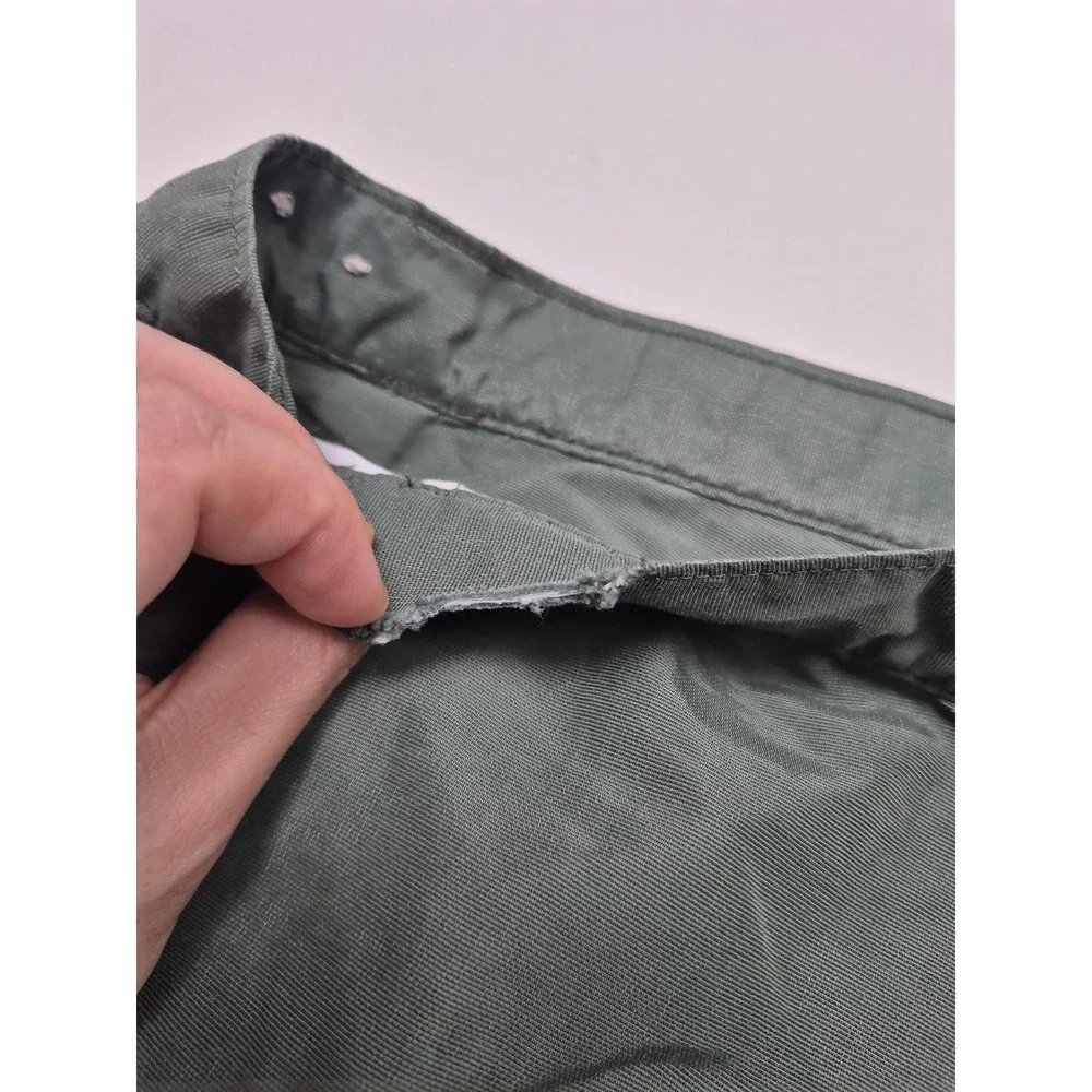 VTG Lee Pipes Pants Men's 36x32 Green Nylon Cargo Relaxed Baggy Utility FLAW
